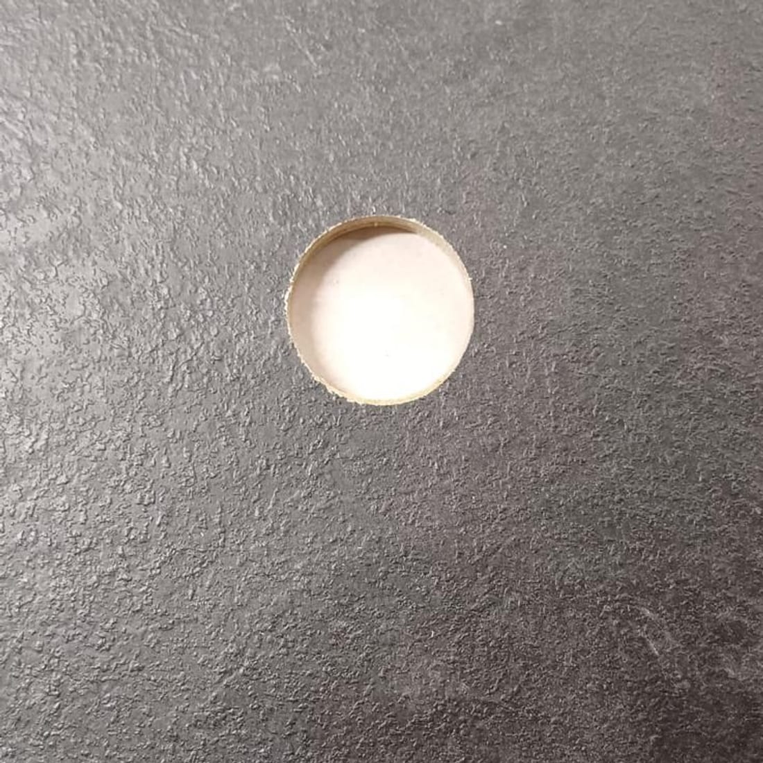 Demonstration: chip filled on one half, the other left untouched Before